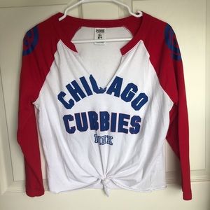 VS Pink Chicago Cubs 3/4 Sleeve Baseball Tee